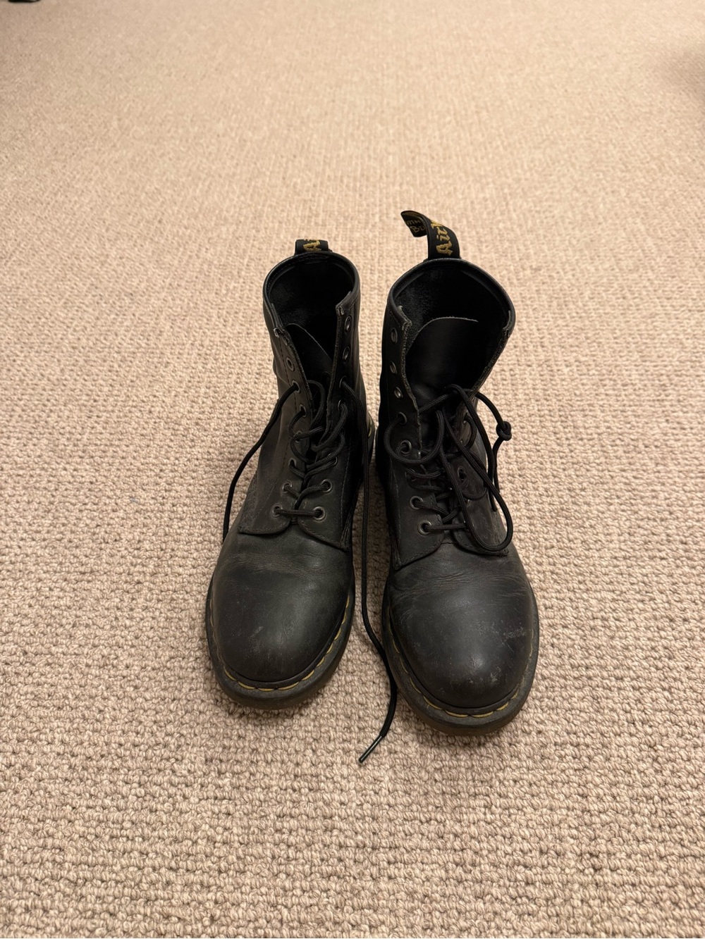 Dr. Martens Black Leather Lace-Up Combat Boots